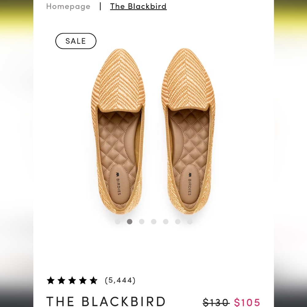 Birdies The Blackbird Loafer in Honey Herringbone Raffia